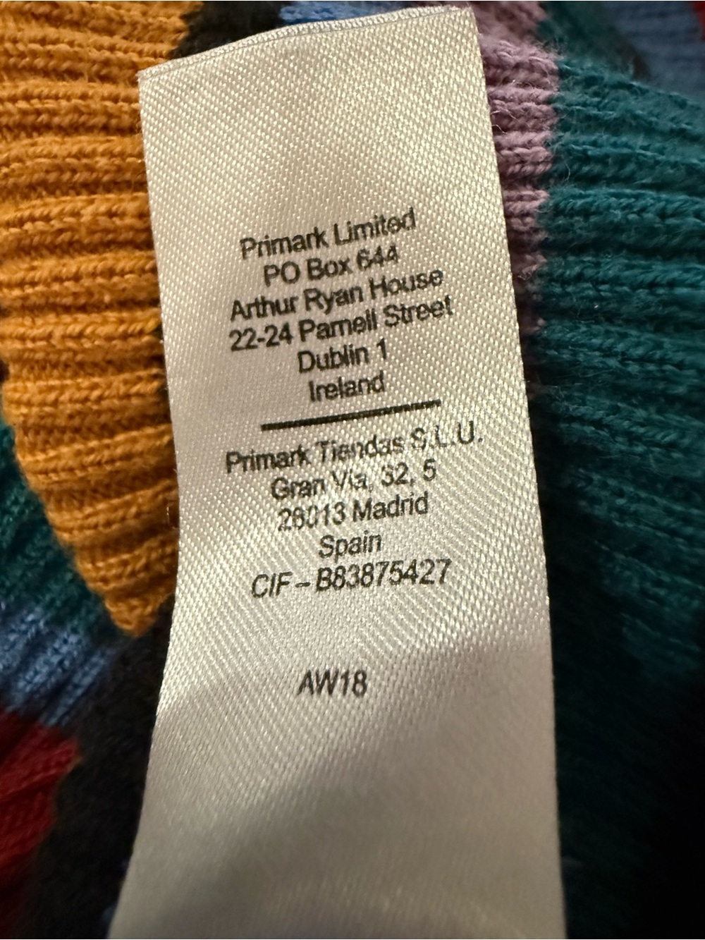 Primark Multi-Color Striped Ribbed Long Sleeve Top - Picture 8 of 8